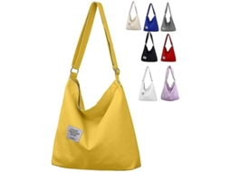 Bolsa Hobo De Lona Para Mulher, Bolsa Bandolera Grande Com Fecho De Zíper, Mochila De Praia E Compartimentos, Ideal Para Viagem E Uso Diário Amarillo