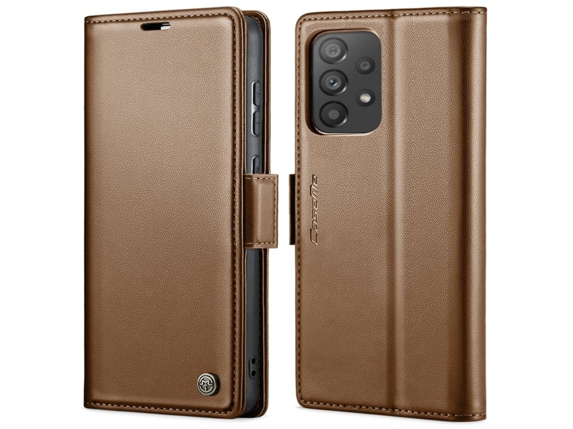 Capa Para Samsung Galaxy A73 5g Borboleta Fivela Litchi Textura De Telefone De Couro Rfid Antirroubo Marrom