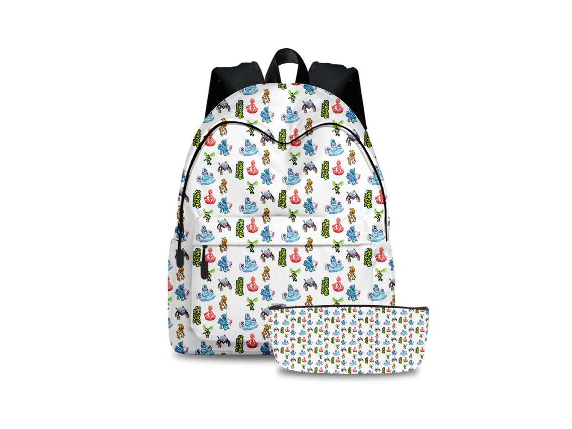 KOHREE Conjunto de Mochila de Estudante de Concerto Monster de Duas Peças
