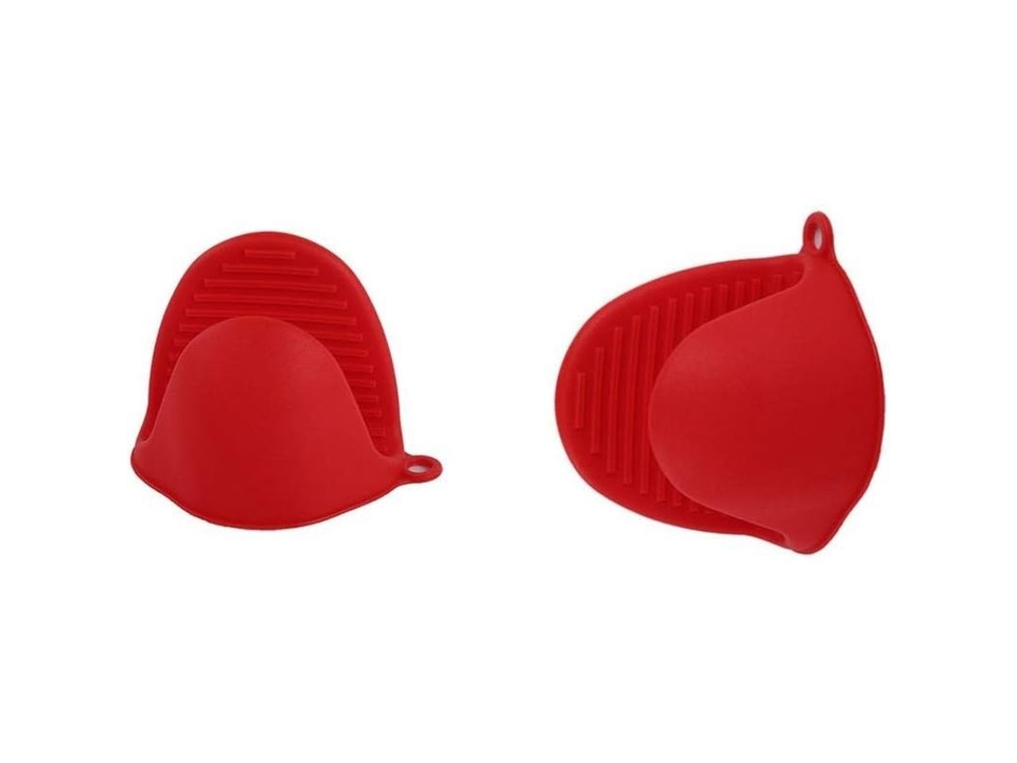 1 Par De Luvas De Forno De Silicone Vermelho - Resistente Ao Calor - Projetado Para Mãos Pequenas