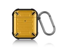 Fones De Ouvido Sem Fio À Prova De Choque, Espada Afiada, Armadura De Silicone, Capa Protetora Para Airpods 1/2, Amarelo