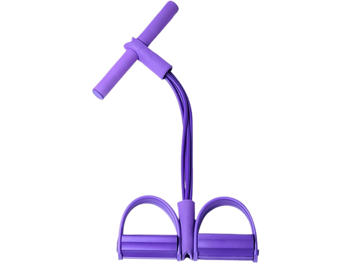 Faixa Elástica De Resistência Para Exercícios Com 4 Tubos E Pedal | Alças Acopladas, Equipamento Abdominais