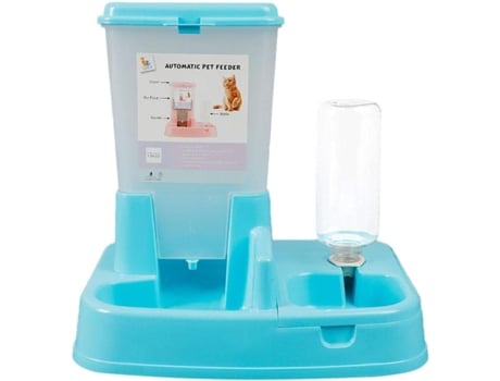 Dispenser Automático de Ração e Água para Gatos e Cães Azul GSEDAOX