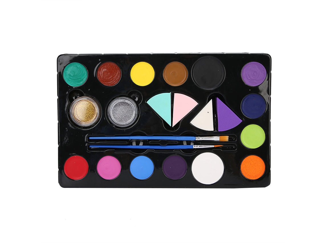 Conjunto De Tintas Para Rosto E Corpo Com 14 Cores Para Halloween E Cosplay