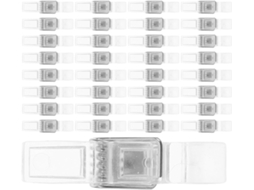 Conjunto de 50 alfinetes planos Mola em ABS e aço com acabamento liso, ideais para organizar fotos e anotações.