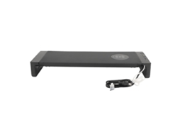 Suporte Para Monitor Strong Charging Com 3 Portas Usb, 2 Portas De Carregamento, Elevador Multifuncional Com Gaveta Cor Preta
