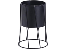 Suporte para Vasos de Flores Kichouse em Metal Preto com Design Geométrico, Estilo Nórdico, para Plantas de Interior e CHABERLU