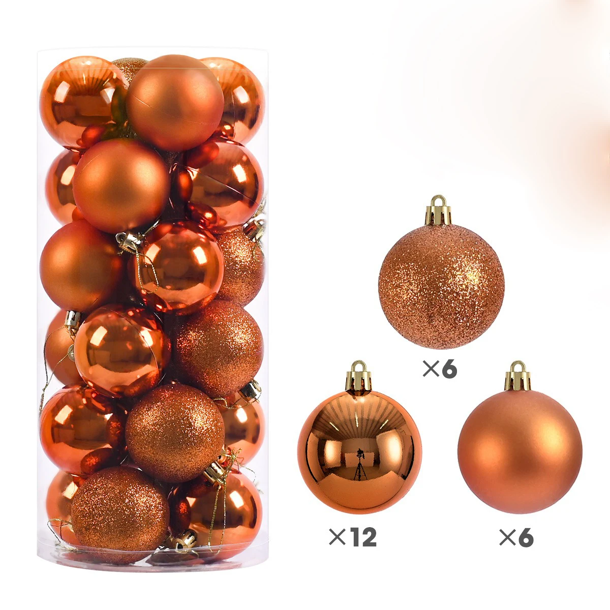 (laranja, 3 Cm) 24 Enfeites De Natal, Bolas De Natal De 3 Cm