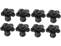 Homoyoyo Conjunto De 8-puxadores Gaveta Em Cerâmica Com Formato Rosa, Pretos, Para Armários E Portas De Móveis, Estilo