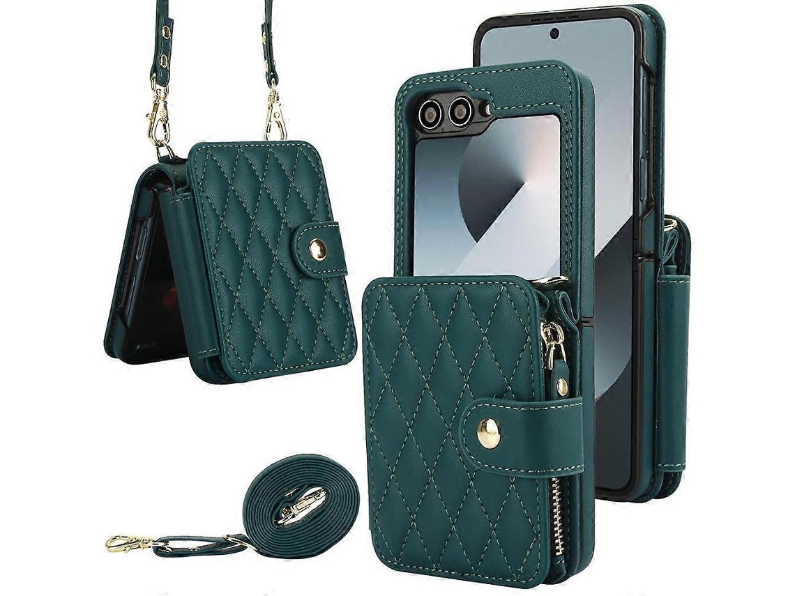 Bolsa Tipo Carteira Com Estampa De Losangos E Alça Para Celular