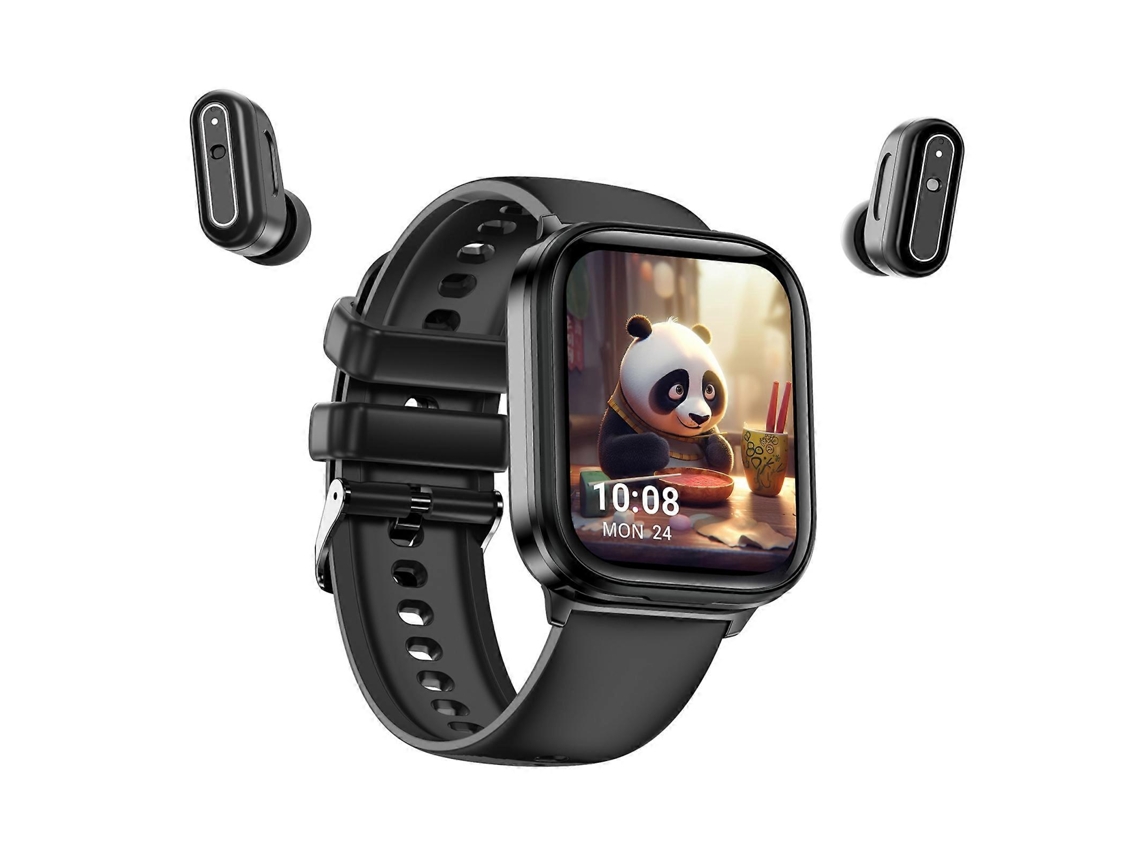 Relógio inteligente X9 com tela quadrada de 1,85 polegadas, 2 em 1, fone de ouvido Bluetooth Ly Ebike