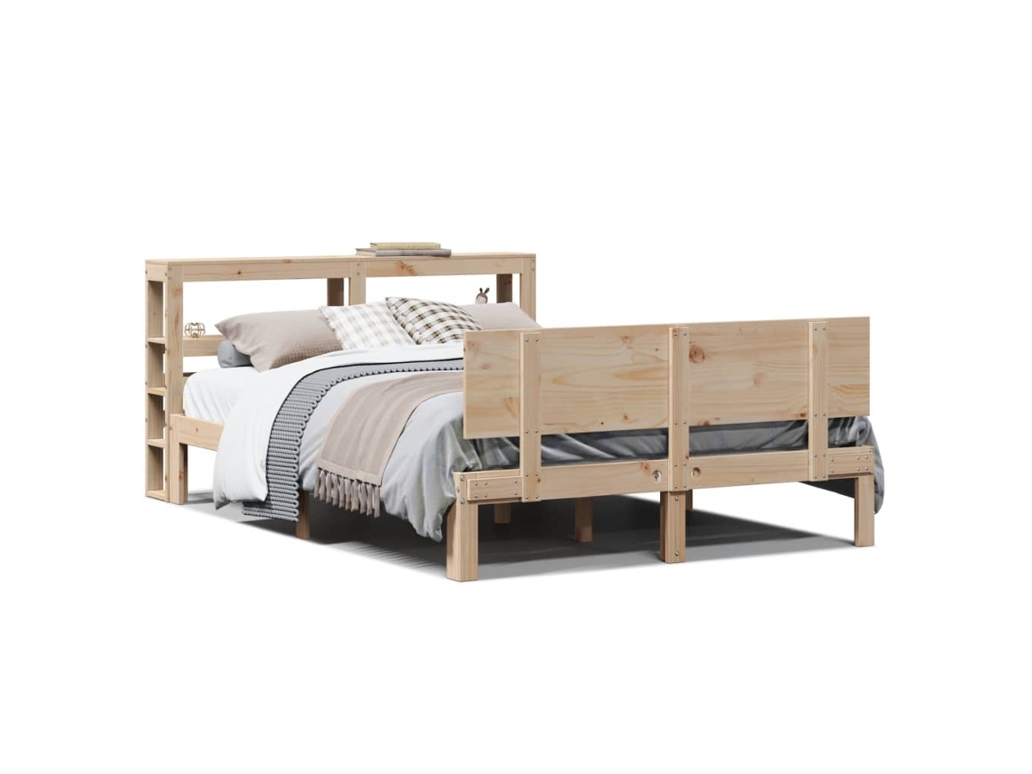 Estrutura de cama com cabeceira VIDAXL pinho maciço (160x200 cm)