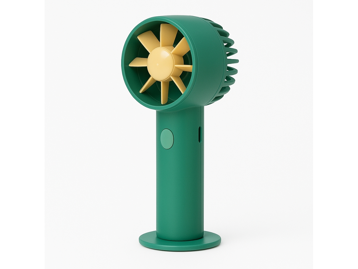 Ventoinha Portátil Com Base | Compacta, Bateria Recarregável, 2 Velocidades, Pega E Cabo Incluídos Mayou Sd2107 Verde