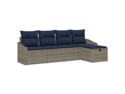 Maison Exclusive - Conjunto De Sofás Com Almofada 5 Pcs Vime Pe