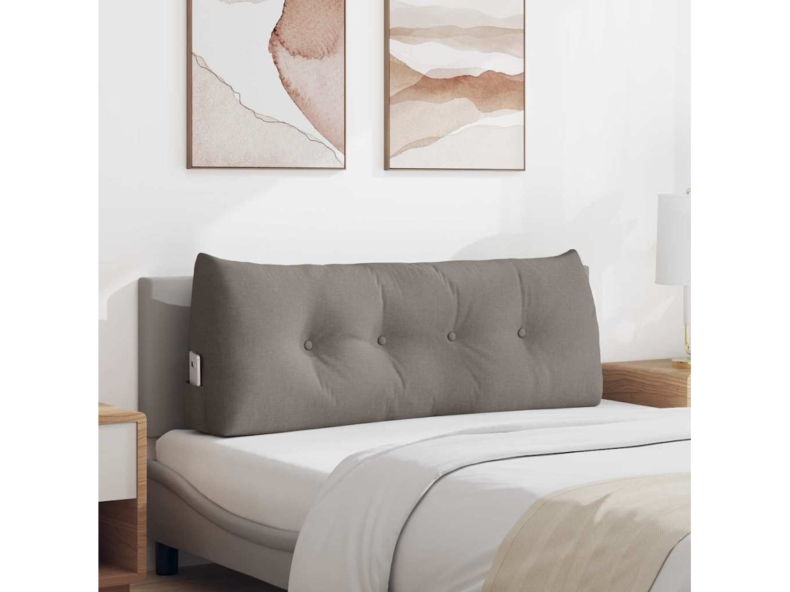 Vidaxl Travesseiro Para Costas Cinzento-acastanhado 120 X 24 X 50 Cm