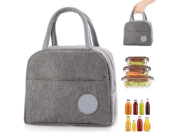 Bolsa de Lanche Térmica Nova LINE pequena, isolante, cinza