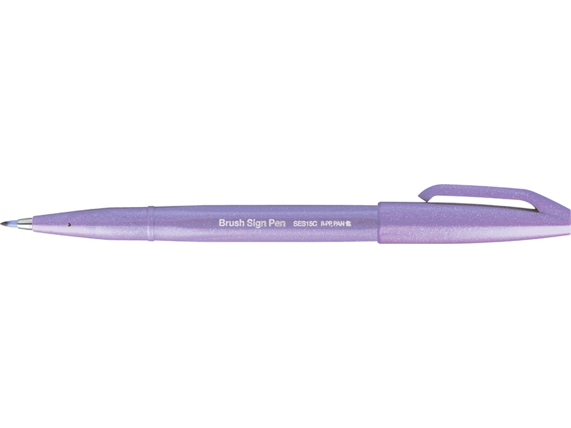 Caneta de Fibra Pentelarts Brush Sign Pen Ses15 Lilás PENTEL ARTS