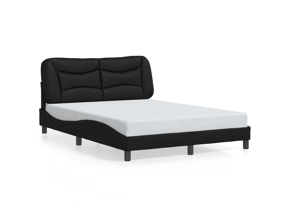 Bed Frame, Bed Frames Vidaxl Preto Couro Artificial (140 X 190 Cm)