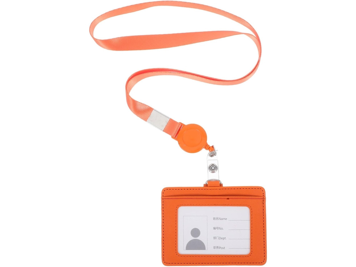 Lurelia Porta-crachá Retrátil Ajustável Vertical Em Couro Pu Dourado Para Escritório E Eventos