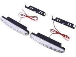 Conjunto De 2 Luzes Diurnas Universais Alasum Para Carro Com 8 Leds, Iluminação Led Brilhante E Fácil De Usar