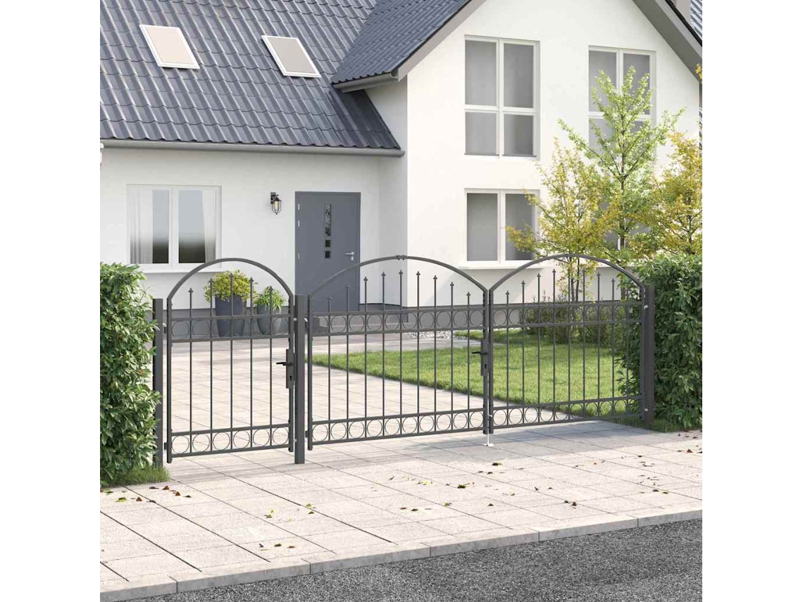 Vidaxl Portão De Cerca De Jardim Com Topo Arqueado Assen 4 X 1,25 M