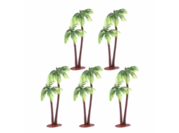 Unidades Vasos De Plástico Mini Palmeira De Coco Plantas Bonsai Artesanato Paisagem Micro Decoração Diy