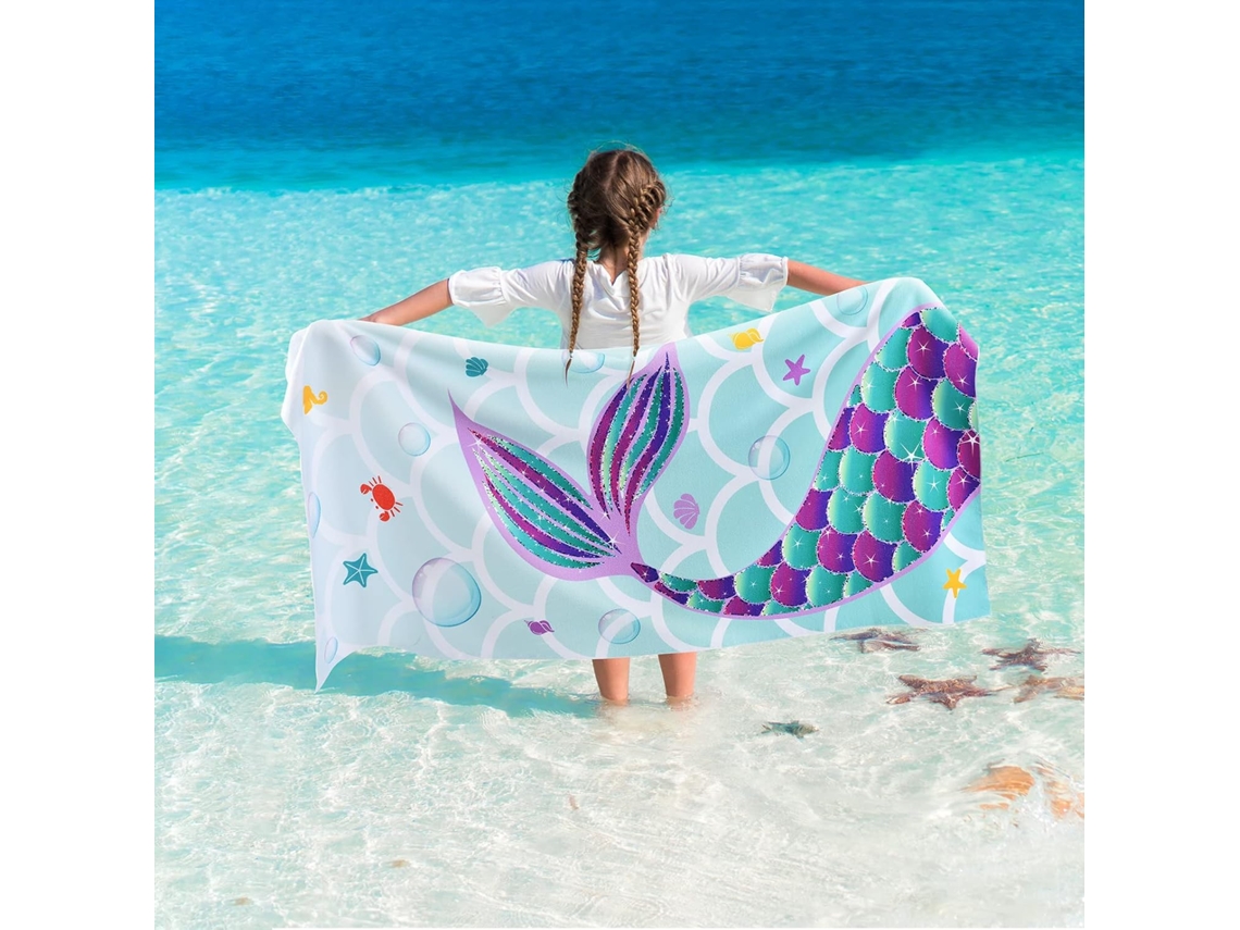 Toalha de Praia de Poliéster para Camping, Secagem Rápida, Ultra Absorvente e Super Macia para Praia, Piscina e Natação BRILVIBERA