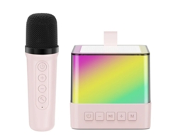 Mini Máquina De Karaokê Para Crianças E Adultos Conjunto Portátil De Alto Falante De Karaokê Bluetooth Com 1 Microfone Sem Fio E Luzes Rgb Yizhood