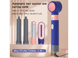 Secador De Cabelo 5 Em 1, Pente De Ar Quente, Modelador De Caracóis Automático, Pente Alisador De Cabelo Dois Em Um