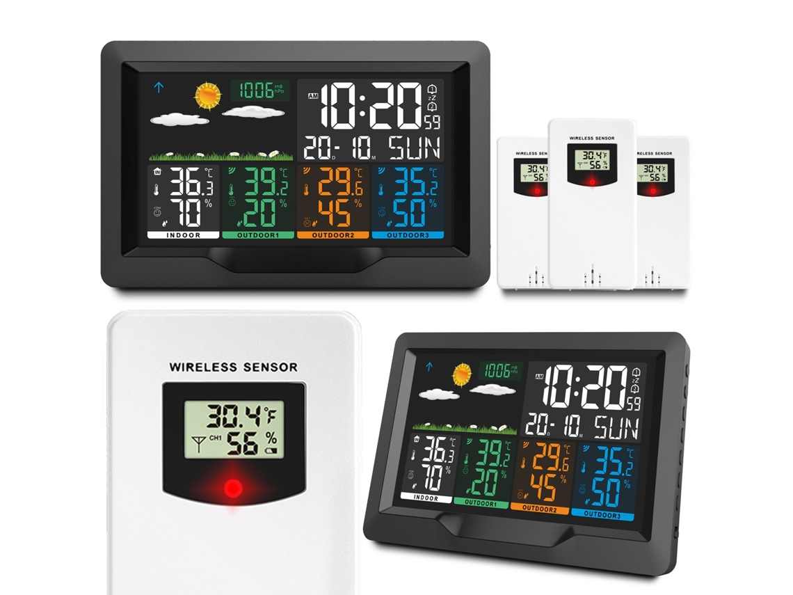 Estação Meteorológica Digital BD-904 Com Display Preto E Funcionalidades Avançadas