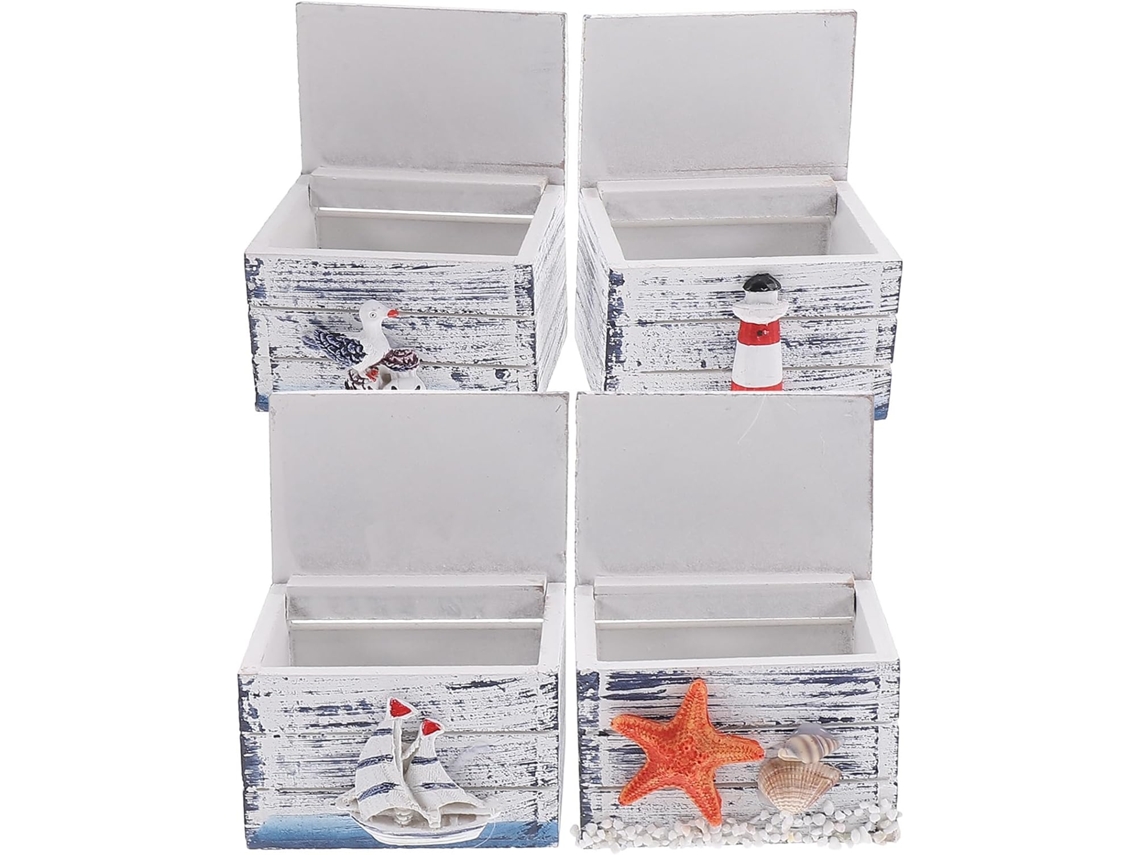 Conjunto 4 Peças Porta Joias Estilo Delicado Compacto Fácil Guardar Ideal Escritório Quarto Charmoso Design GOKOCO