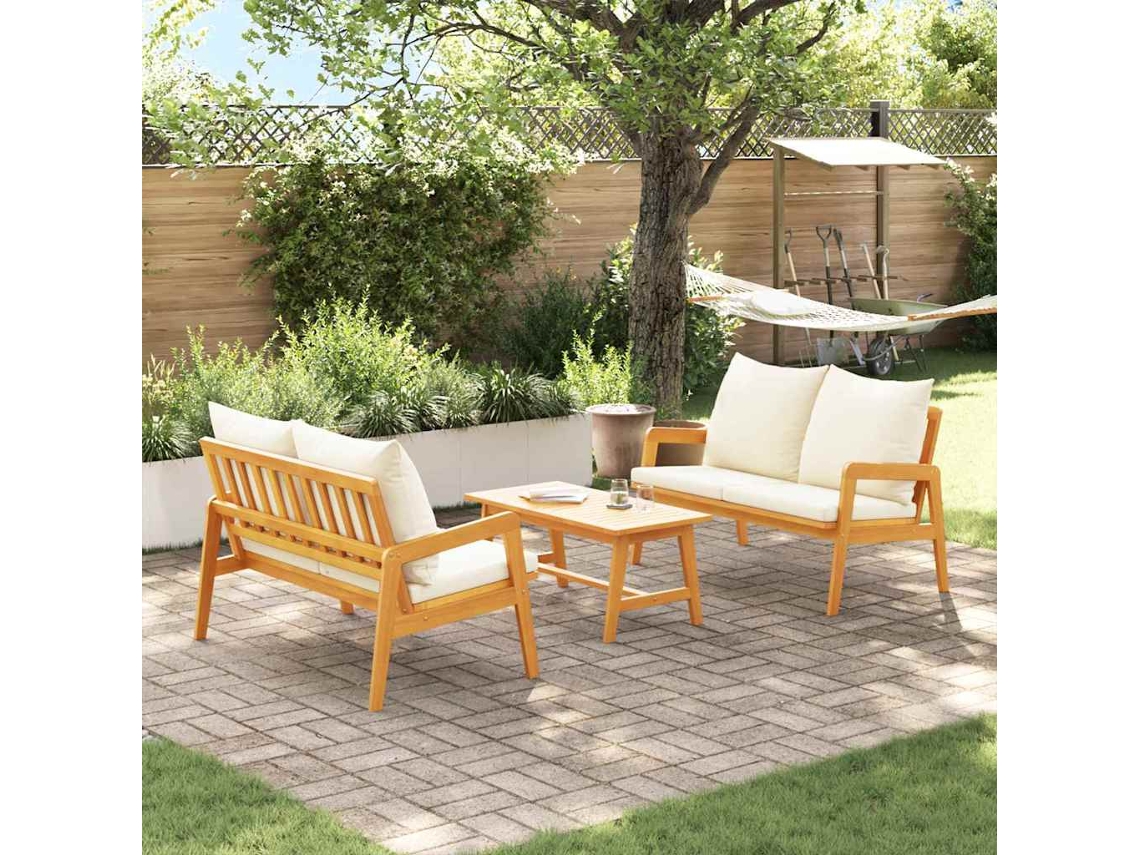 Vidaxl Conjunto Bistro 3 Pcs Castanho Madeira Sólida De Acácia