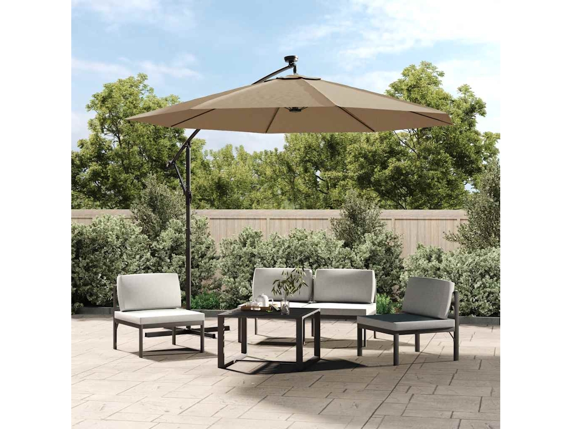 Vidaxl Tecido De Reposição Para Guarda-sol Cantilever Cinza-claro 350 Cm