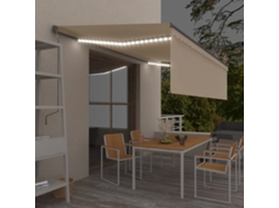 Vidaxl Toldo Retrátil Manual Com Estore/led 5x3 M Cor Creme