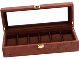 Caixa De Madeira Para Relógios (1 Peça) Com Compartimentos E Janela Transparente, Organizador Elegante E Durável.