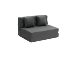 Sofá Cama Duplo 3 Em 1 Succebuy Com 2 Almofadas, Cinzento Escuro, Tamanho Único