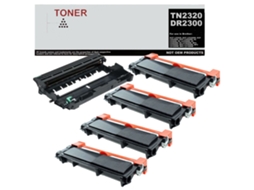 TN2320 DR2300 pacote com 4 toner preto e 1 tambor compatível com Brother TN2320 DR2300 GENÉRICO