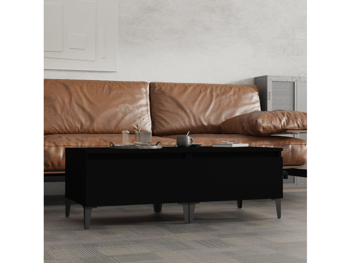 Vidaxl Mesas De Apoio 2 Pcs 50x46x35 Cm Derivados De Madeira Preto