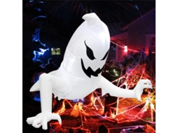 Fantasma Branco Assustador Inflável Com Led Embutido Para Decoração De Halloween Em Quintal, Jardim, Interior E Exterior