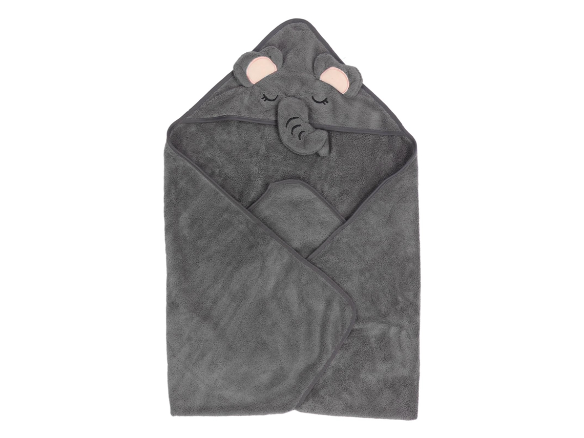 Toalha de Banho Bebê LAXISCREED Elefante Cinza 80x80cm