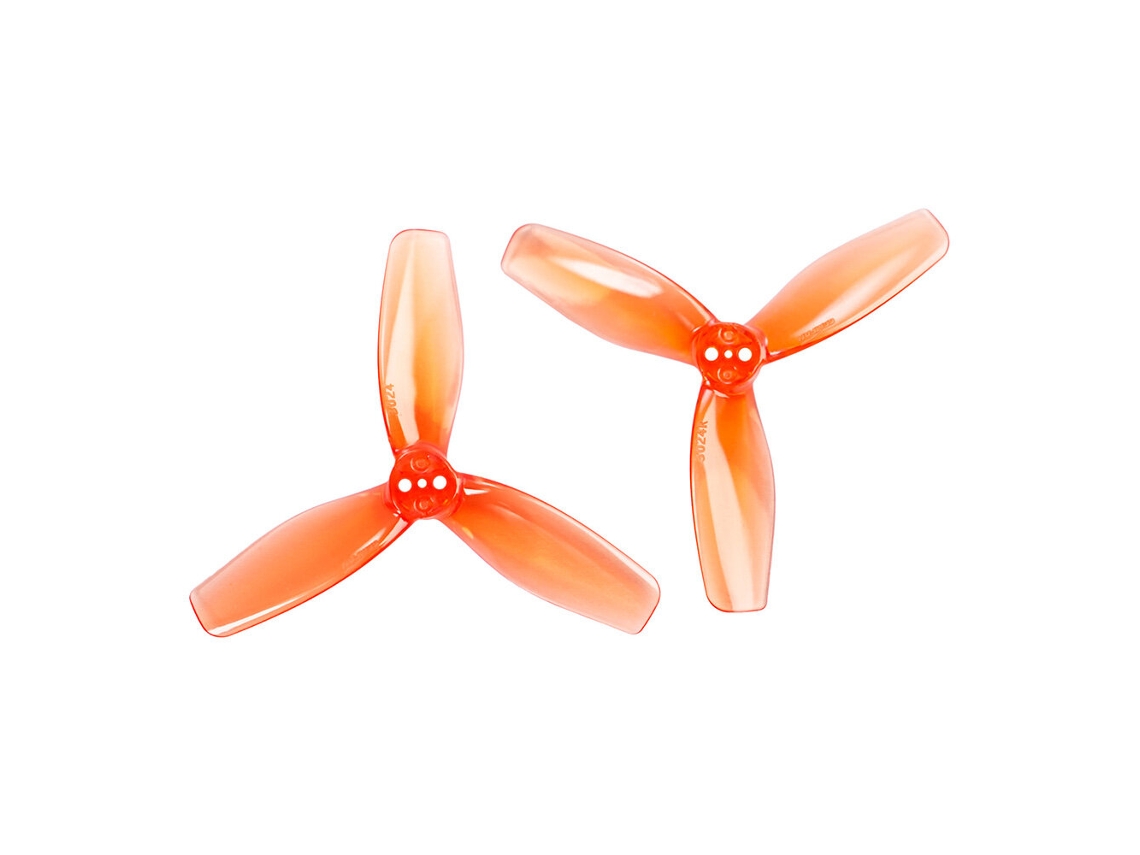 Hélice Gemfan 3024 de 3 Polegadas com 3 Pás em Policarbonato e 3 Furos, Azul (2 Pares / 6 Pares), Compatível com Motores 1408 3950kv. MDUG (1,5 Mm)