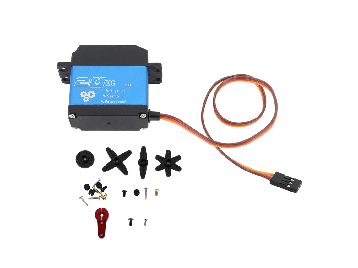 Mali servo Rc de Alta Torque 20kg com Engrenagem de Metal Programável para Carro Barco Robô Dc4.8‑6v