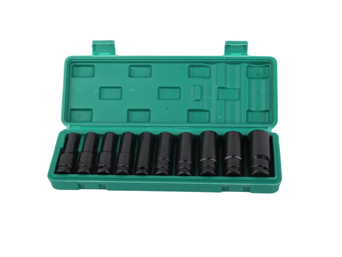 Conjunto De Chaves De Impacto Elétrico 1/2 10 Peças Aço Carbono Rugged Chave De Socket Kit