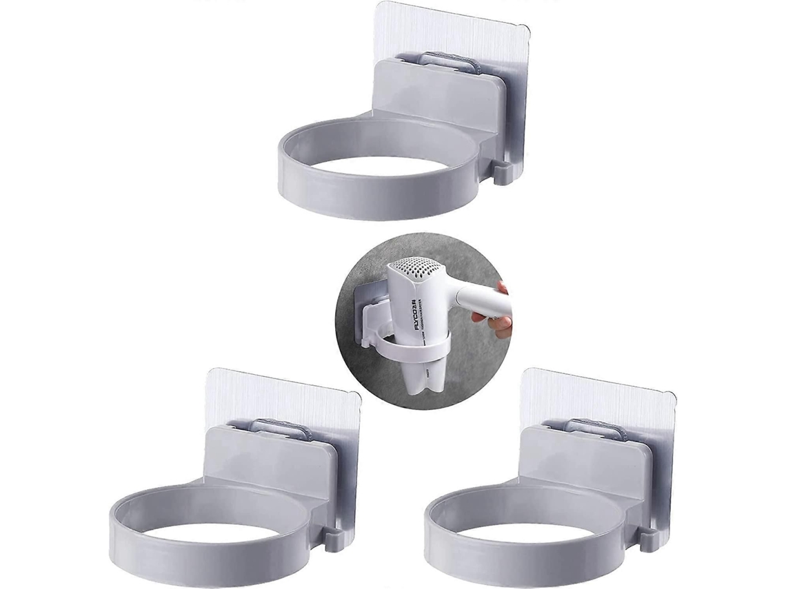 Suporte de Parede para Secador Cabelo , Montagem (cinza) GOKOCO (3 Peças)