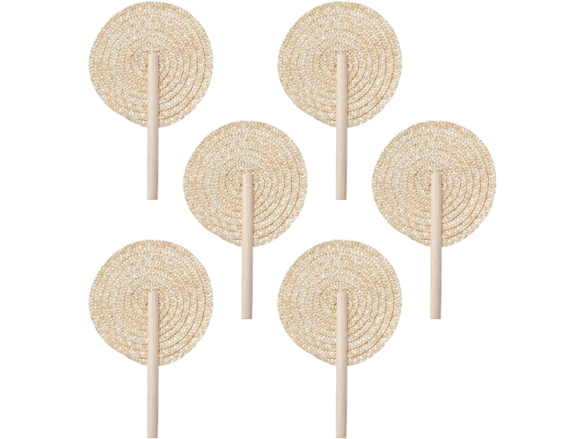 Leque de Palha Conjunto 6 Pe as Palmeira Tran Ado M o Acess Rios Decorativos Naturais e Bo Mios para Casamentos VAYOTOY