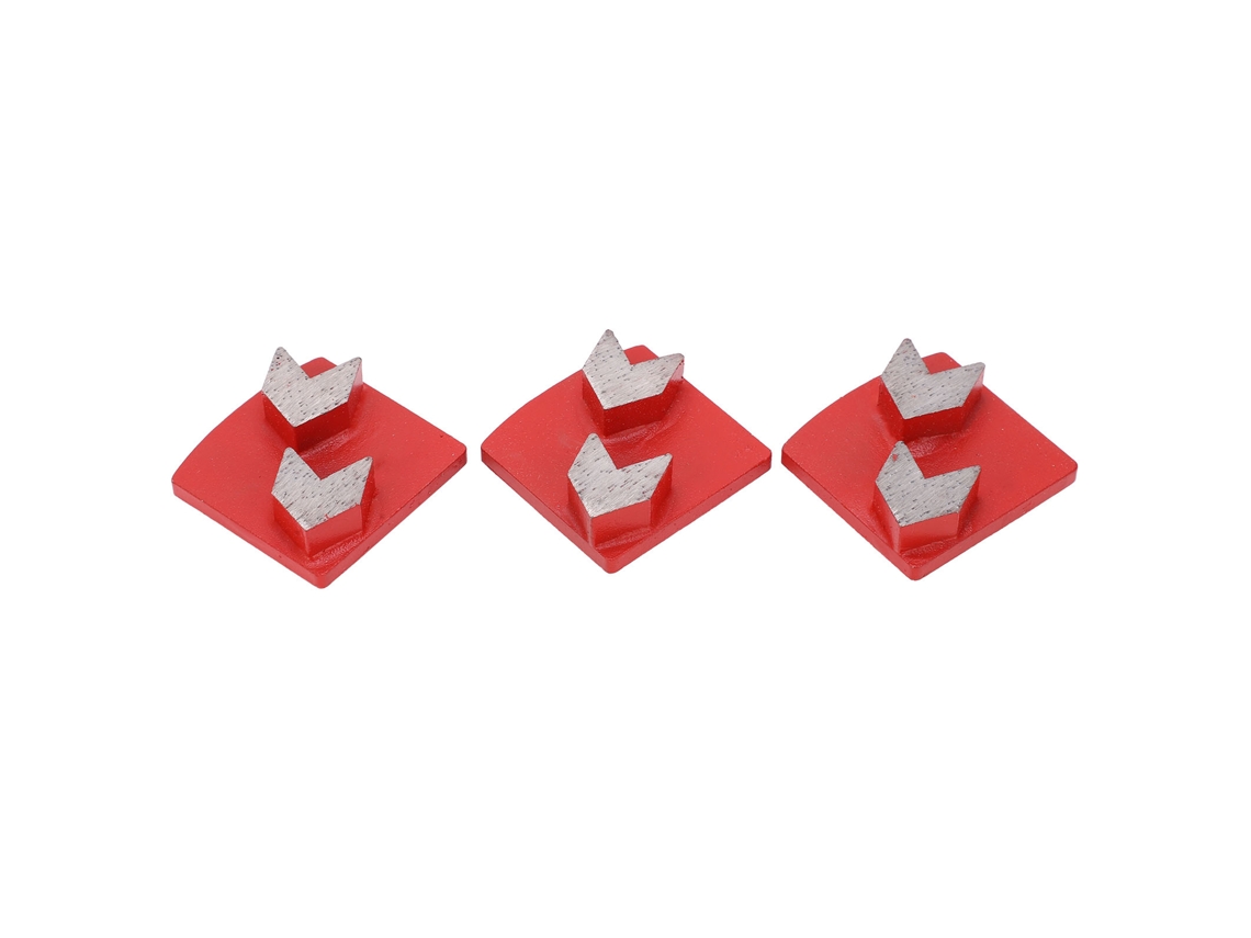 3 Peças De Sapatos De Esmerilado Diamante Dovetail Com 2 Dentes Flecha Para Corte Agressivo De Concreto 30 Vermelho