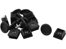 Ruilogod Pés Niveladores De Plástico Ajustáveis Para Móveis, Quadrados, 30x 30mm, Conjunto Com 8 Unidades