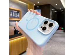 (azul Celeste, Iphone 15) Capa De Silicone Líquido Para Iphone, Com Forte Fixação Magnética.