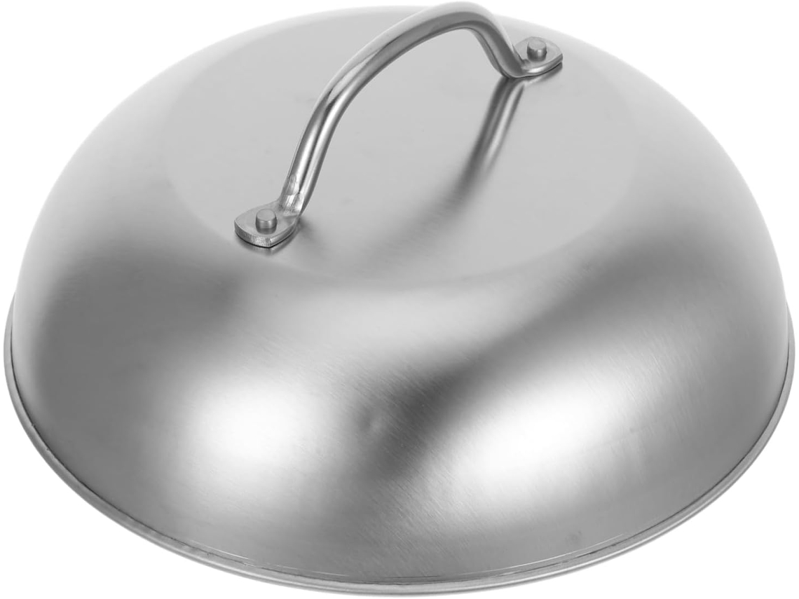 Tampa Redonda De Aço Inoxidável Para Churrasqueira Com Alça, Ideal Para Cozinhar Queijo No Vapor, Grelhar, Uso Ao Ar Livre Gokoco