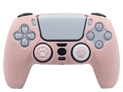 Capa para Controle de PS5 Atualizada com Protetor de Joystick Rosa BRILVIBERA